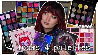 4 looks 4 palettes! | dead roses vol 2, diabla, rocky horror, sweethearts & secrets