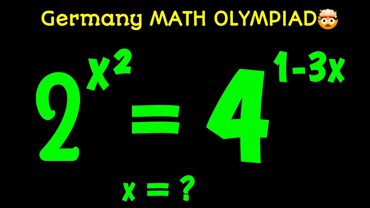 Germany| Nice Exponential Math Olympiad question| CAN you solve this? |Math Algebra|easy trick