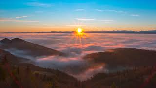 Sunrise over Clouds Timelapse - No Copyright Stock Video HD