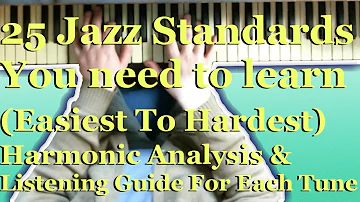 25 Jazz Standards You Need To Know (Easiest To Hardest) Chord Analysis & Listening Guide