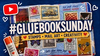 #GluebookSunday | Creating a Used Stamp & Air Mail Envelope Art Gluebook Page 