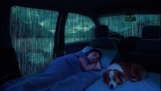 Heavy Rain (3 hrs) Thunder in Car ⛈️ ASMR Rain Sounds for Deep Sleep