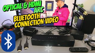 How to Connect ULTIMEA Soundbar To TV Using Optical HDMI ARC and Bluetooth !!