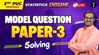 🔥 2nd PUC Statistics MODEL QUESTION PAPER - 3 SOLVING LIVE🎯 Endgame for Board Exam Preparation