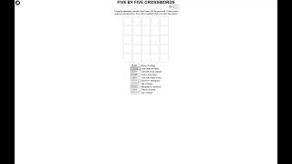 Five By Five Crosswords Demo