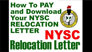 Famous How To Pay/Download Your NYSC Relocation Letter Wealth