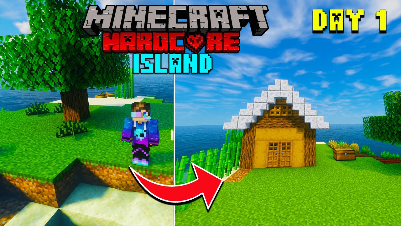I Survived on a Survival Island in Minecraft Hardcore - YouTube