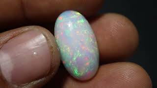 12.2 Crt 24X13.6X8.6 Mm Natural Ethiopian Red Green Pink Play Fire Opal Cabochon