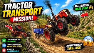 Tractor Transport Mission 🚜 Extreme Offroad Tractor Jump & Crash | Farming Simulator Gameplay  screenshot 5