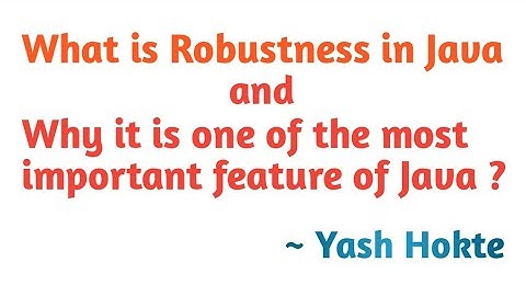 What is Robustness in Java and Why it is one of the most important feature of Java Language?