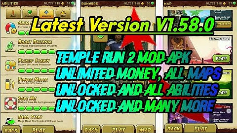 Temple run 2 mod apk with latest version V 1.58.0 || by piano and tech shreyas ||