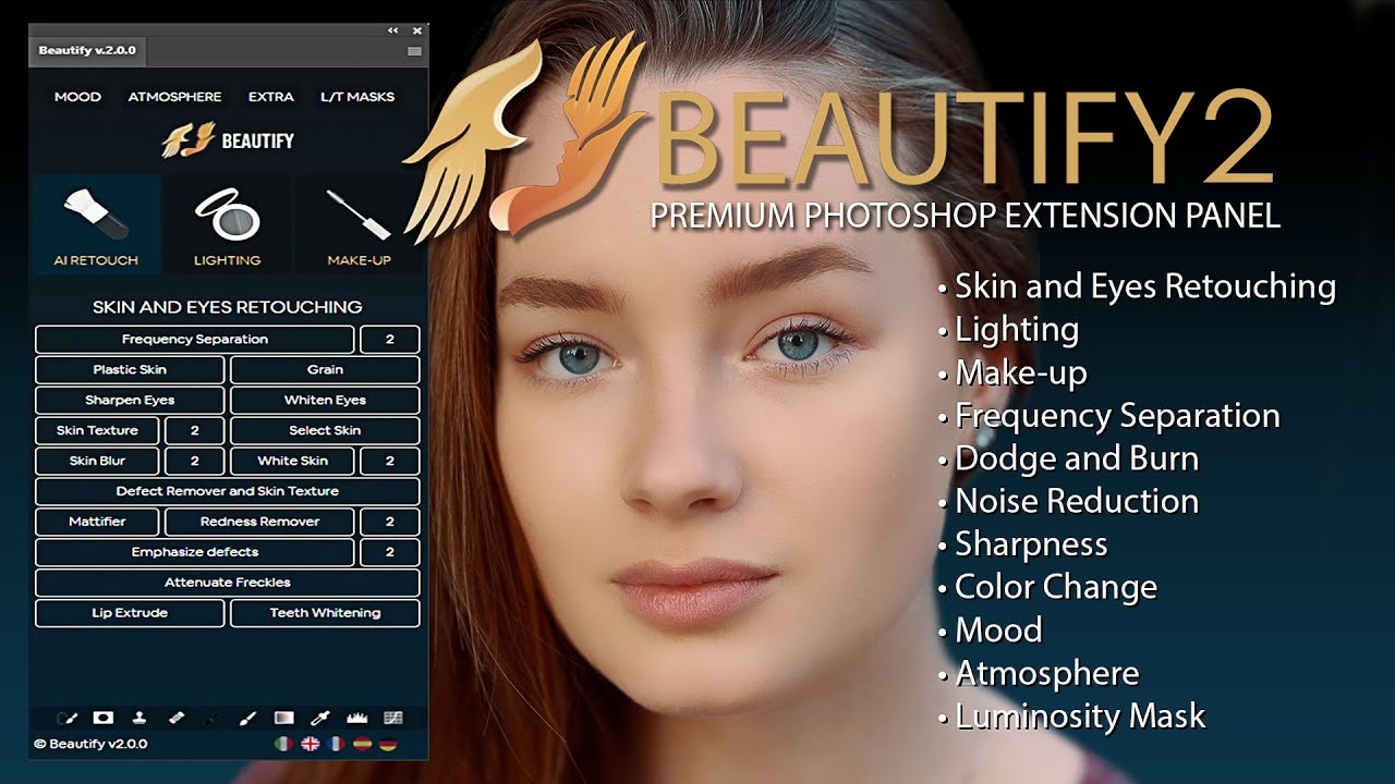 Beautify Panel 2 | Premium Photoshop Retouching Extension Panel - YouTube