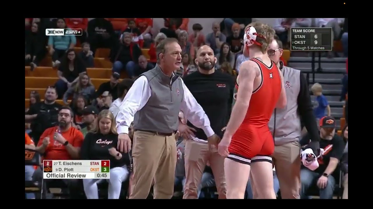 174lbs Dustin Plott (Oklahoma State) vs Tyler Eischens (Stanford)