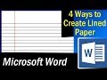 4 Easy ways to create lined paper in MS Word – Microsoft Word Tutorial