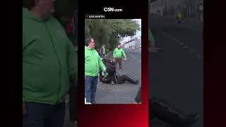 Workers protesting factory closures were repressed.