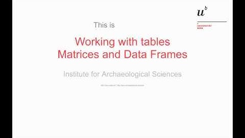 Working with Matrices and Data Frames