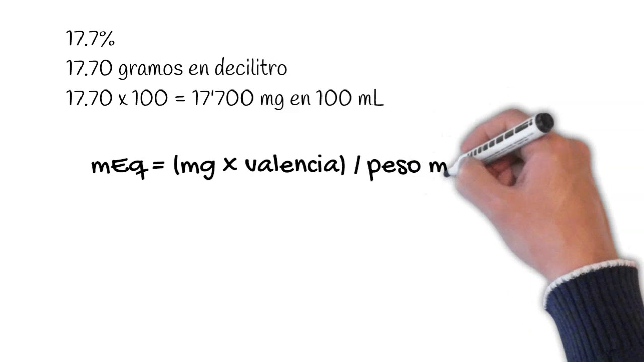 miliEquivalentes en solución de cloruro de sodio al 17.7% - YouTube