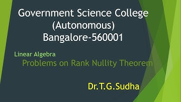 Problems on Rank Nullity Theorem