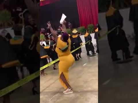 Embarrassing: Mother TWERKS at her Son's graduation after his name was called