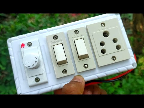 Wiring of switch board with fan dimmer + switch + socket + switch wiring | Electrical switch