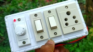 Wiring of switch board with fan dimmer + switch + socket + switch wiring | Electrical switch board