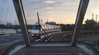 AirTrain Newark HD 60fps: Riding Monorail Train From Terminal C to Rail Link Station 7/30/15