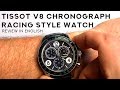 Tissot V8 Quartz Chronograph - Racing Style Sport Watch - Black & Green (Review T1064171605700)