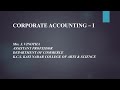 CORPORATE ACCOUNTING 1 PART 6 | Mrs.J.Vinodha | Department of Commerce