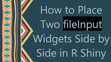 How to Place Two fileInput Widgets Side by Side in R Shiny