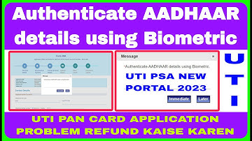 Authenticate AADHAAR details Biometrically UTI new pan apply problem / uti pan apply biometric error
