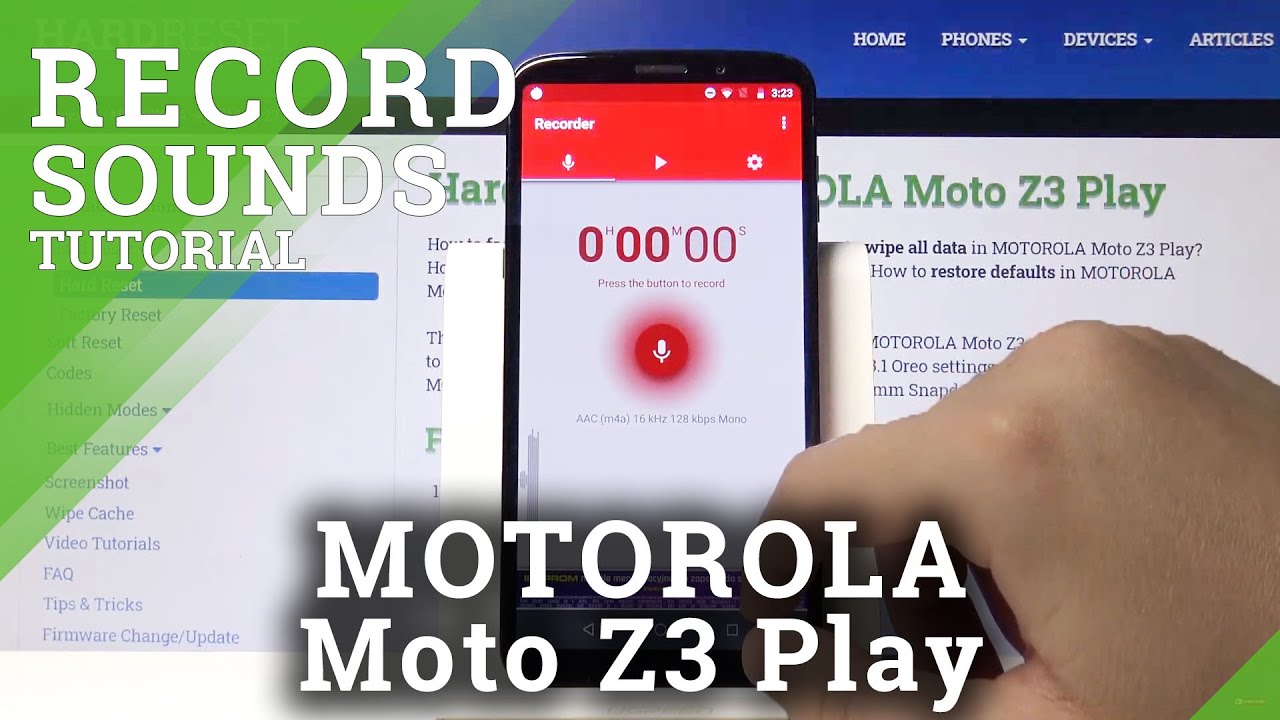 How to Use Sound Recorder in Motorola Moto Z3 Play Save Sound YouTube