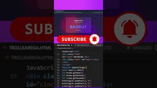 💡 HTML CSS &amp; JS DIGITAL CLOCK WITH DATE #coding #htmlcssjs #webdesign #shorts