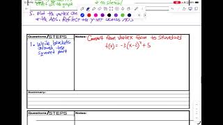 4,3 A1 converting from vertex form to standard form