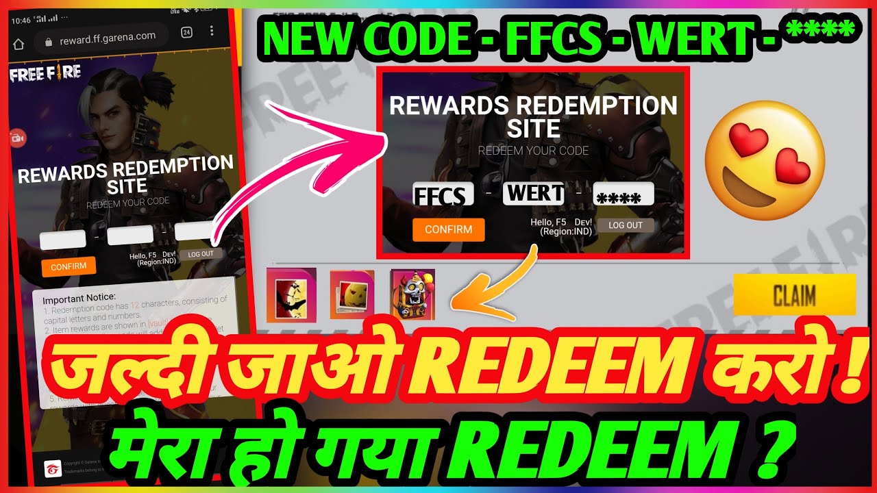 Free Fire Redeem Code Today How To Redeem Code In Free Fire Today 11 November Redeem Code Youtube