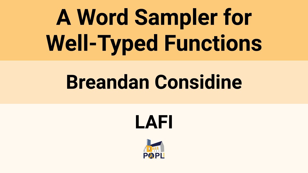 [LAFI'26] A Word Sampler for Well-Typed Functions