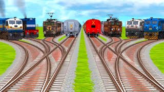 😱 Most Complicated Railway Track Crossing! 8 Indian Trains at One Junction 🚆🔥 | Train Simulator