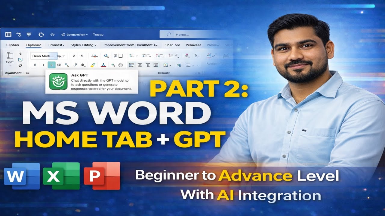 MS Word Home Tab Full Tutorial | Part 2 | With GPT / AI | Beginner to ...