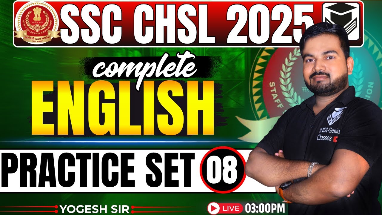 SSC CHSL English Classes 2025 | SSC CHSL English Most Expected ...