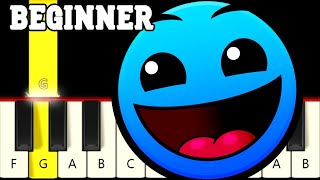 Geometry Dash - Level 2 Back On Track - Easy and Slow Piano tutorial - Beginner