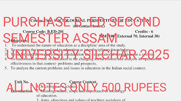 #B.ED SECOND SEMESTER ALL NOTES #PURCHASE ONLY 500 RUPEES #ASSAM UNIVERSITY SILCHAR 2025