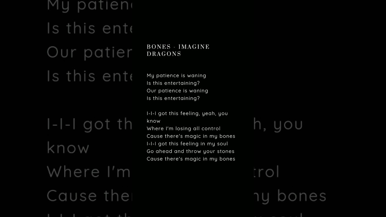 Obejrzyj Bones - Imagine Dragons #lyrics w YouTube Obejrzyj Bones - Imagine Dragons #lyrics w YouTube