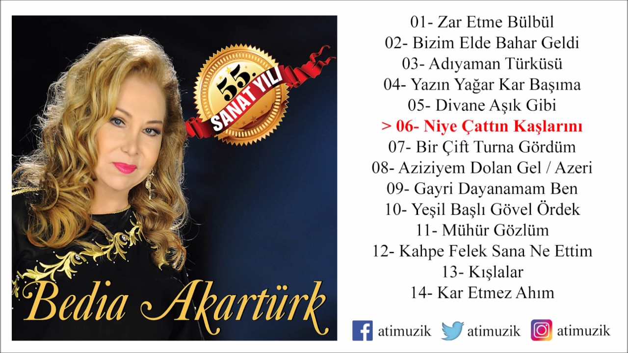 Bedia Akarturk Niye Cattin Kaslarini Official Video 55 Sanat Yili Youtube