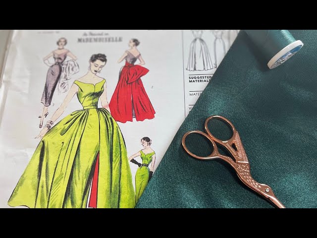 The Making Of A 1950s Ball Gown Using A Vintage Sewing Pattern - YouTube