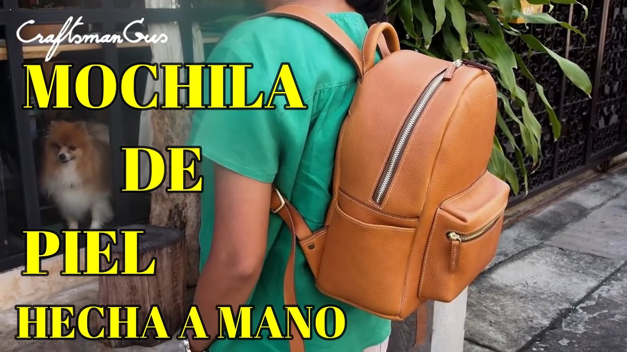 MOCHILA DE PIEL HECHA A MANO paso a paso (MARROQUINERIA)
