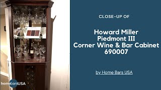 Piedmont III Corner Wine & Bar Cabinet 690007 by Howard Miller at Home Bars USA