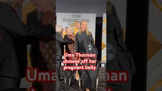 Uma Thurman showed off her pregnant belly #umathurman #pulpfiction #quentintarantino #tarantino #usa