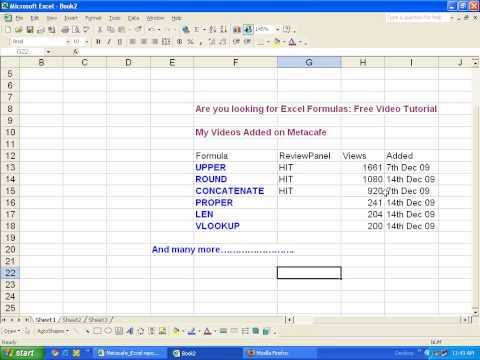 Microsoft Excel Formulas