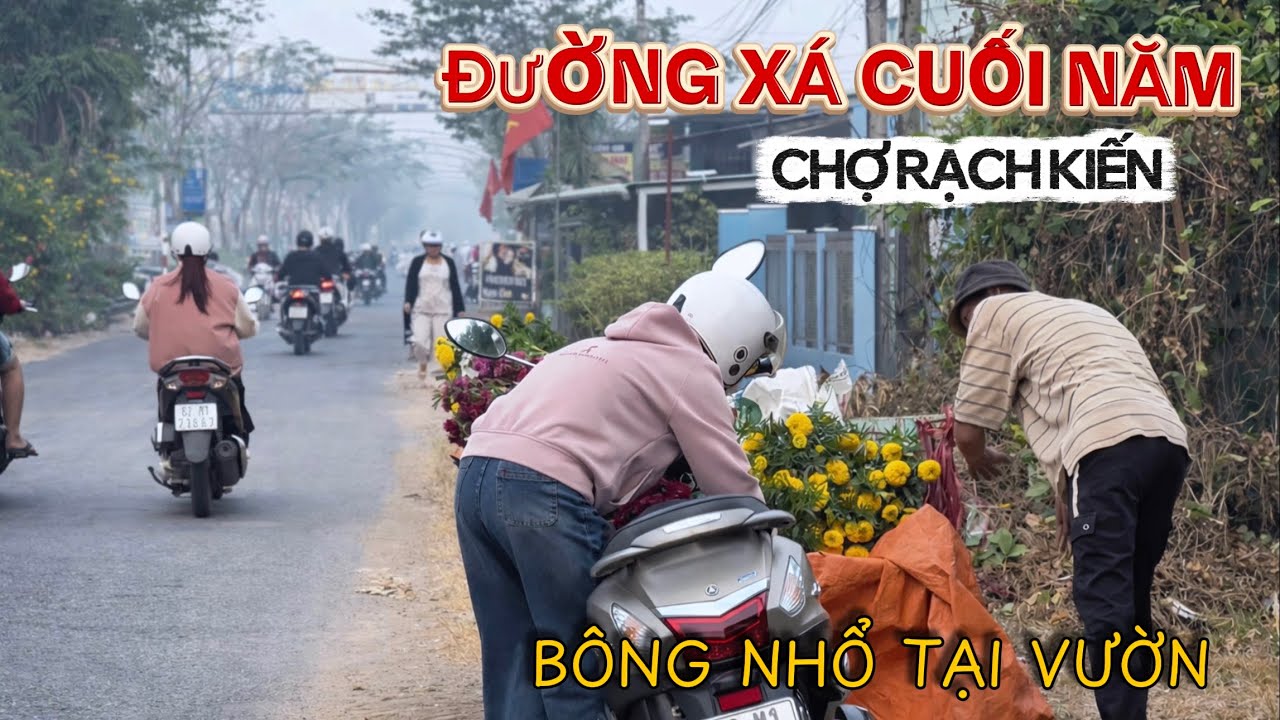Món Ngon Cuối Năm Ở Chợ Rạch Kiến | Ghé Vườn Vạn Thọ Coi Bà Con Hái Bông 23 Tết .