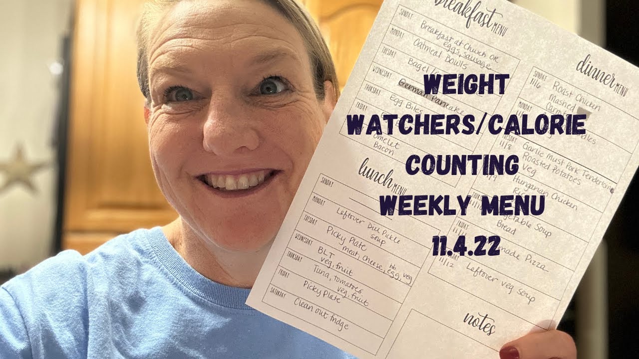 Weekly Menu Plan Weight Watchers Eating To Lose Weight YouTube