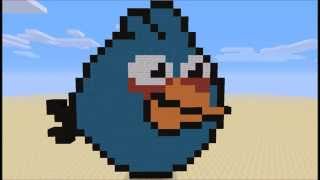 Minecraft Timelapse - Angry Birds (Blue Bird) (Pixel Art) [HD]